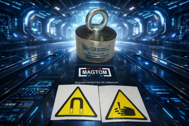 Magnes neodymowy do poszukiwań 65x40 N45 250KG 360 stopi