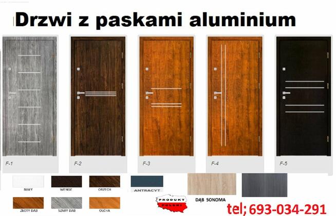 Drzwi z montażem zewnętrzne wejściowe, wewnątrzklatkowe