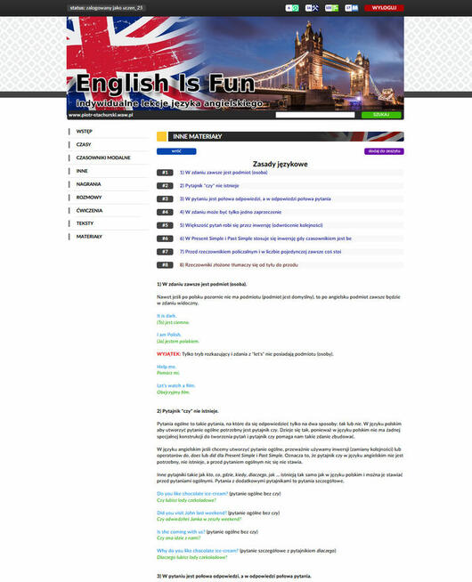 Język Angielski: Korepetycje (indywidualne lekcje dodatkowe)