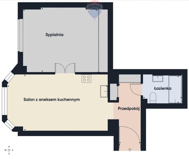 Dwupokojowe, nieumeblowane mieszkanie w kamienicy