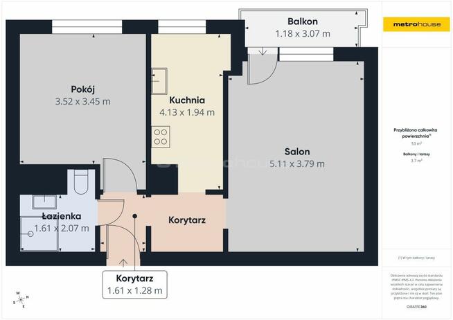 2 pokoje - 49,70 m2 - Niski blok - Ul. Brzozowa
