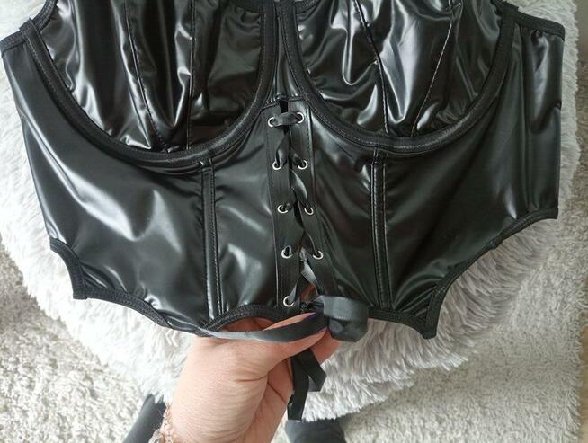 Top gorsetowy latex, XL