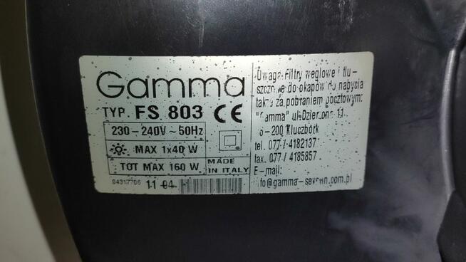 Okap kuchenny Gamma FS 803 z filtrem przeciwtłuszczowym