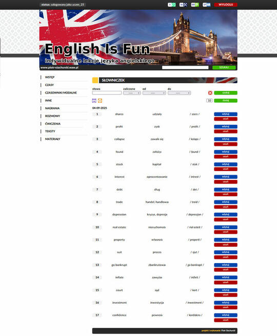 Język Angielski: Korepetycje (indywidualne lekcje dodatkowe)
