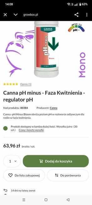 Nawozy Canna pH-Grow Bloom, OrganoAcid+NawózDoRoślinZielonych