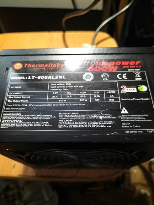 Sprzedam zasilacz thermaltake 600 wat