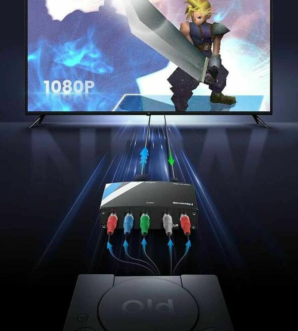 Konwerter adapter Component chinch HDMI konsoli PS2 PS3 DVD