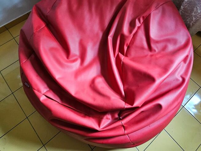 Duża czerwona pufa sofa Fatty 2 os.- Mega wygodna - Ekoskóra