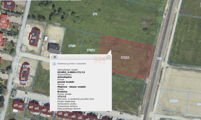 Działka budowlana Brzezina gm. Miękinia, Bolesława Chrobrego