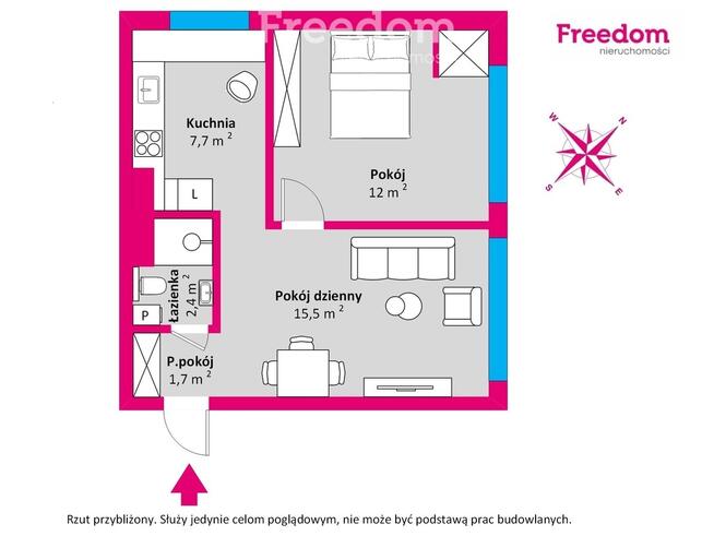 REZERWACJA! 2 pokojowe mieszkanie