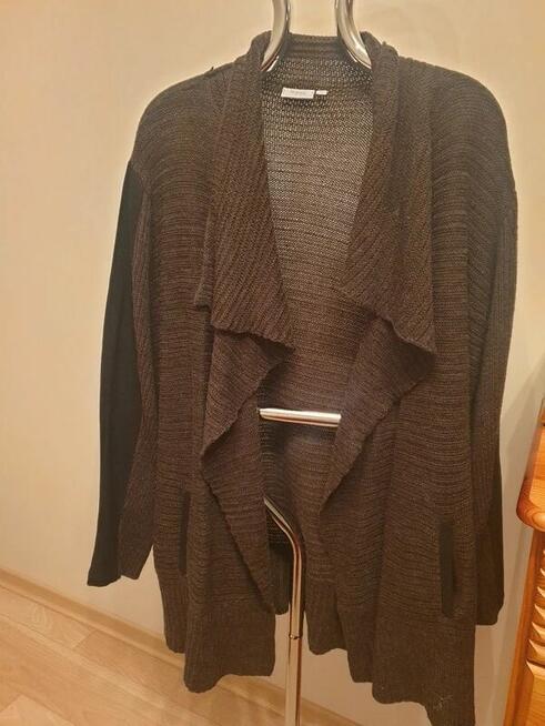 Kardigan brązowy M / L narzutka z kieszeniami