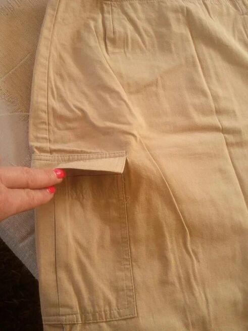 Spódnica beż spódniczka mini S nakładana z klamerkami