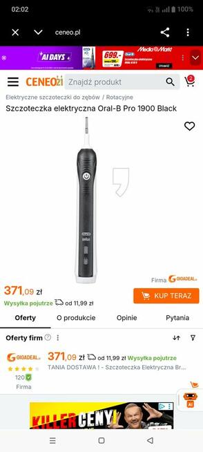 Szczoteczka do zębów BRAUN Oral-B + gratis Polecam