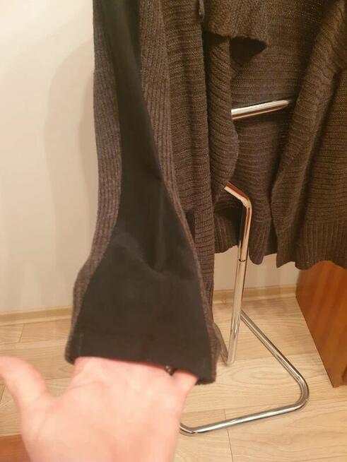 Kardigan brązowy M / L narzutka z kieszeniami