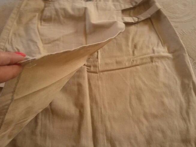 Spódnica beż spódniczka mini S nakładana z klamerkami