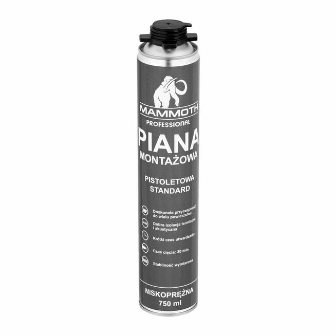 Piana montażowa pistoletowa niskoprężna 750 ml zestaw 12 szt