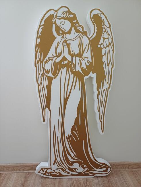 Duży anioł modlący się - dekoracja Grób Pański Wielkanoc