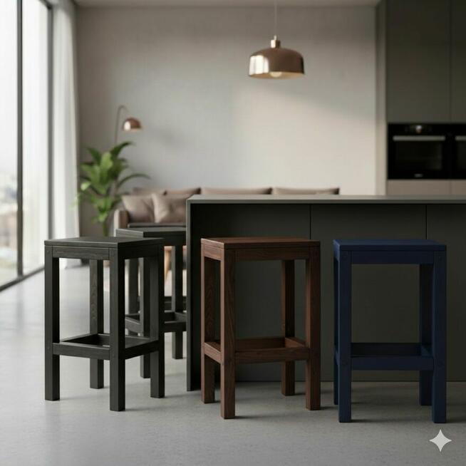 Hoker drewniany / krzesło barowe / stołek barowy – styl LOFT