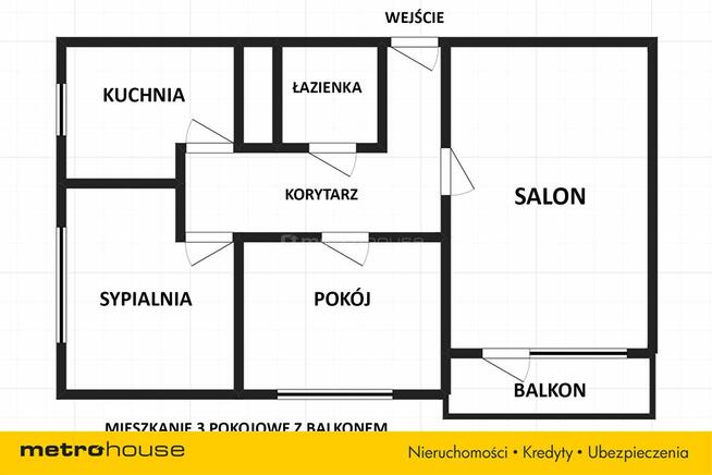 Mieszkanie 3 pokojowe z balkonem w niskim bloku.