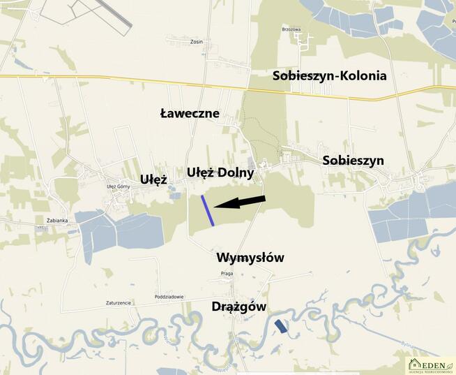 Działka leśna Ułęż