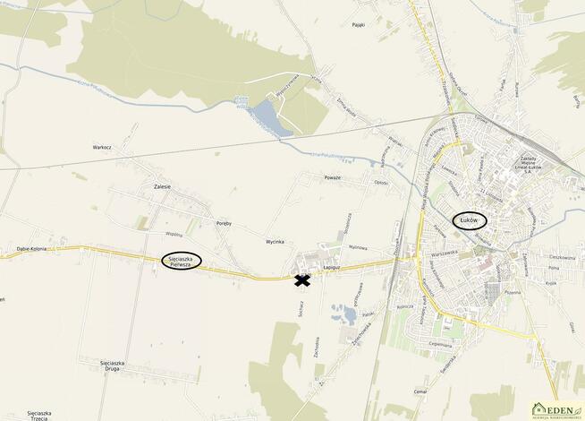 Działka usługowa Łuków Łapiguz, Łapiguz