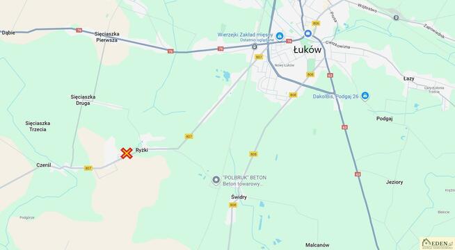 Działka budowlana Ryżki gm. Łuków