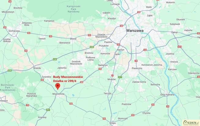 Działka budowlana Budy Mszczonowskie gm. Radziejowice