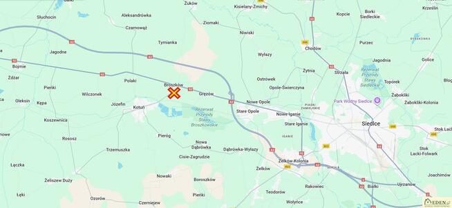 Działka budowlana Broszków gm. Kotuń, Południowa