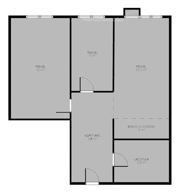 3 - pokojowe mieszkanie na 44,2 m2