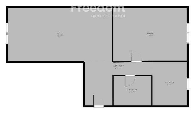 Jezierzyce Osiedle,2 pokoje, parter – 43,52 m2