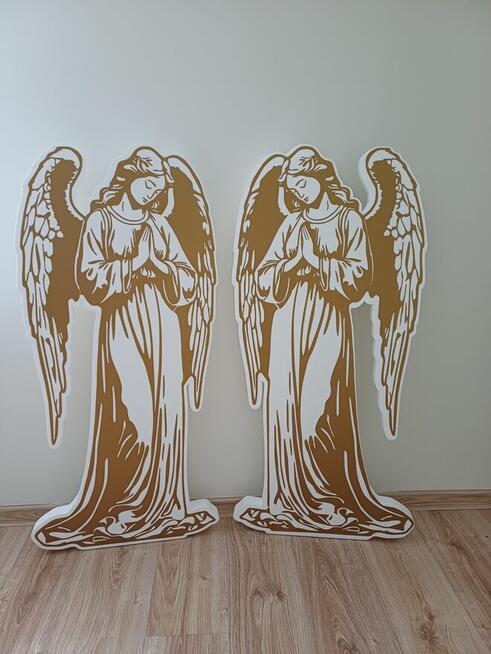 Duży anioł modlący się - dekoracja Grób Pański Wielkanoc