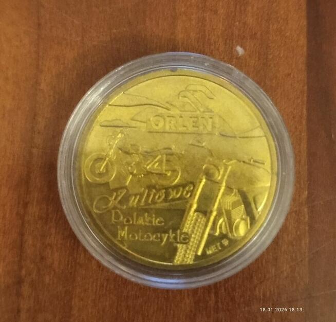 Kultowe polskie motocykle - moneta w kapslu.