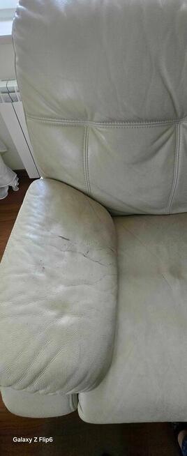 Kanapa + 2 fotele skóra naturalna