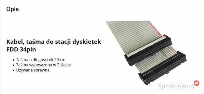 Kabel taśma do stacji dyskietek FDD 20cm