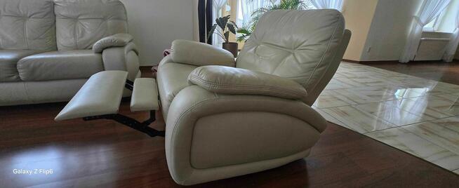 Kanapa + 2 fotele skóra naturalna