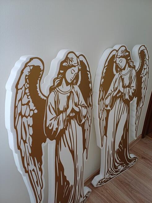 Duży anioł modlący się - dekoracja Grób Pański Wielkanoc