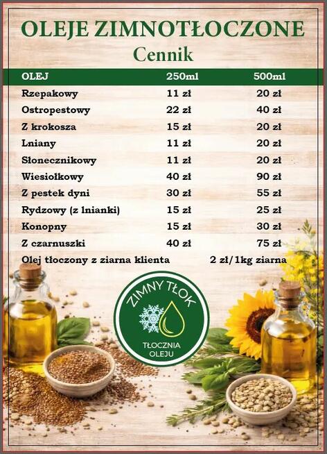 Oleje zimnotłoczone