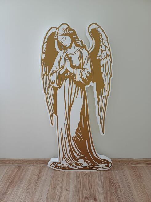 Duży anioł modlący się - dekoracja Grób Pański Wielkanoc