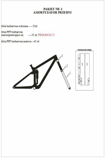 Folia ochronną na rower gotowe formatki