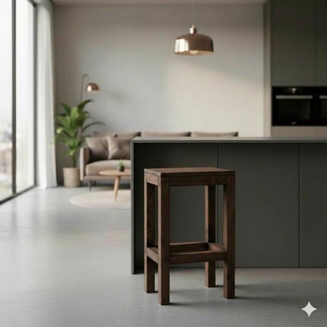 Hoker drewniany / krzesło barowe / stołek barowy – styl LOFT