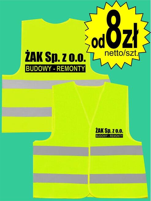 Kamizelka odblaskowa ostrzegawcza kamizelki z nadrukiem logo