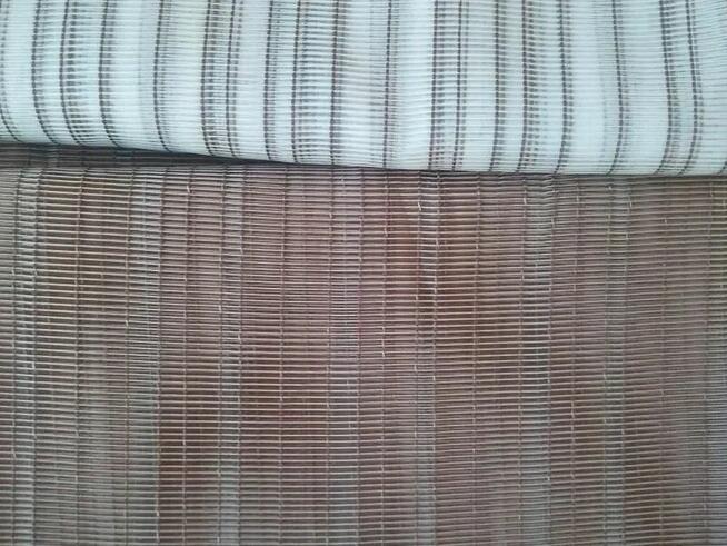 Firana siatka kremowa z brązem wys 285 cm / szer 100 cm