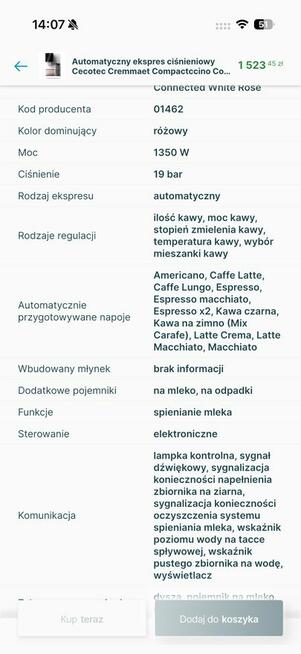 Sprzedam ekspres ciśnieniowy do kawy