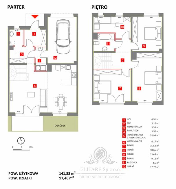 Duży dom szereg ŚRODKOWA o pow.141,88m2 na działce 97,46m2, Kąty Wrocławskie