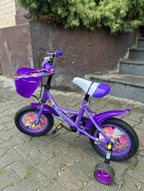Rowerek 12 cali Elza różowy i fioletowy 319zl
