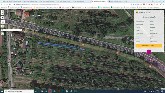 4 działki rolne oraz leśna. Łączna powierzchnia 3116 m2