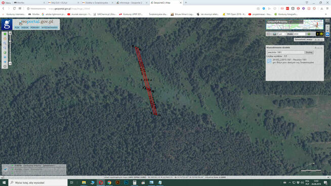 4 działki rolne oraz leśna. Łączna powierzchnia 3116 m2