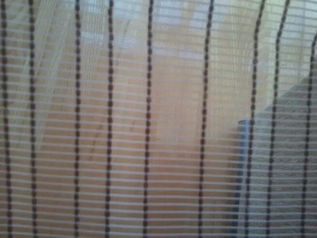 Firana siatka kremowa z brązem wys 285 cm / szer 100 cm