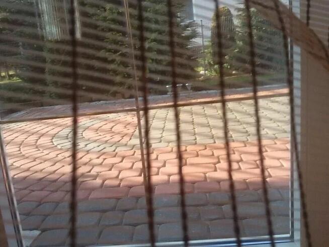 Firana siatka kremowa z brązem wys 285 cm / szer 100 cm