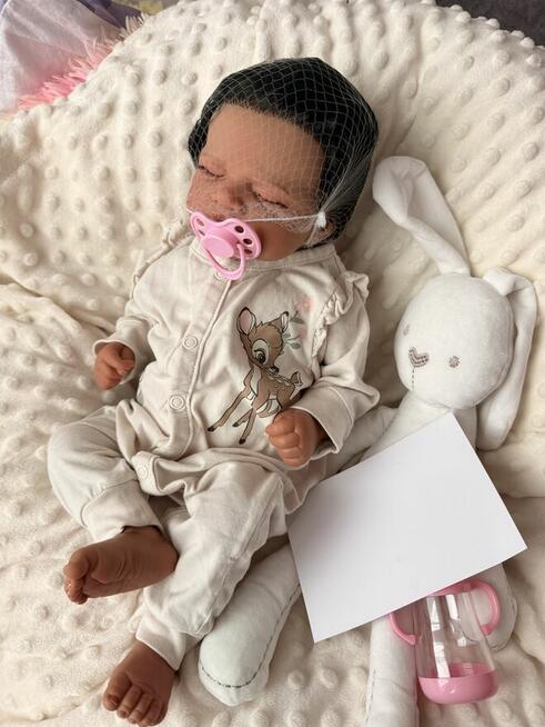 Reborn śpiący latynoska 48cm Nowy bobas lalka włosy rzęsy